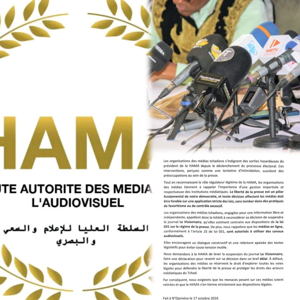 Tensions entre les médias tchadiens et la HAMA : Appel à la protection de la liberté de presse