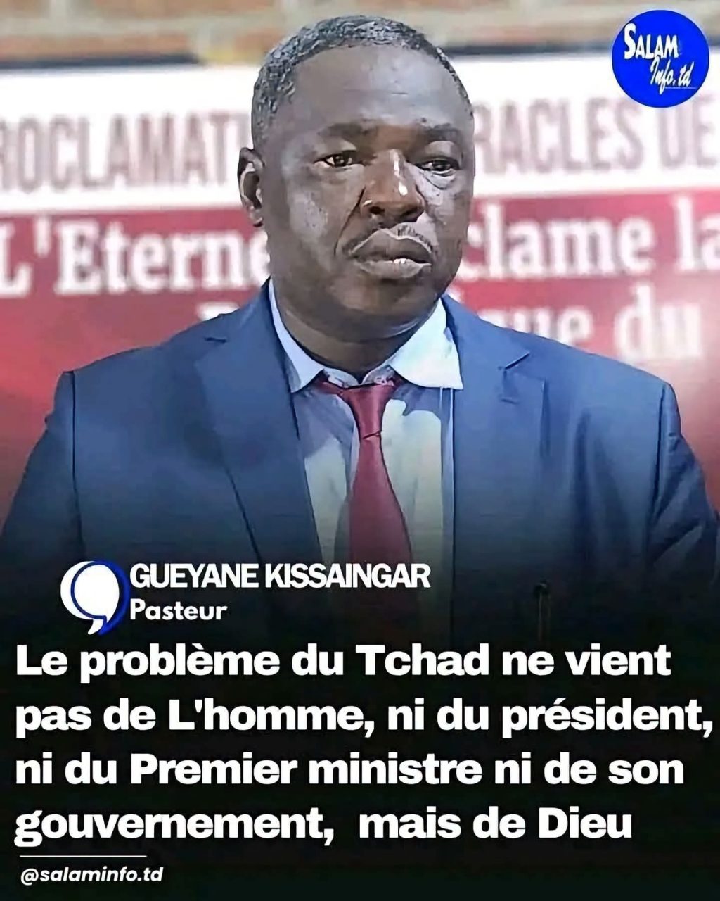 Affiche Pasteur Ngueyam KISSAINGAR